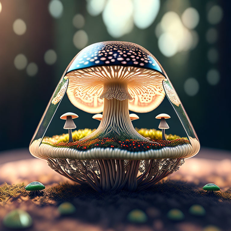 Mushroom Encased in Glass