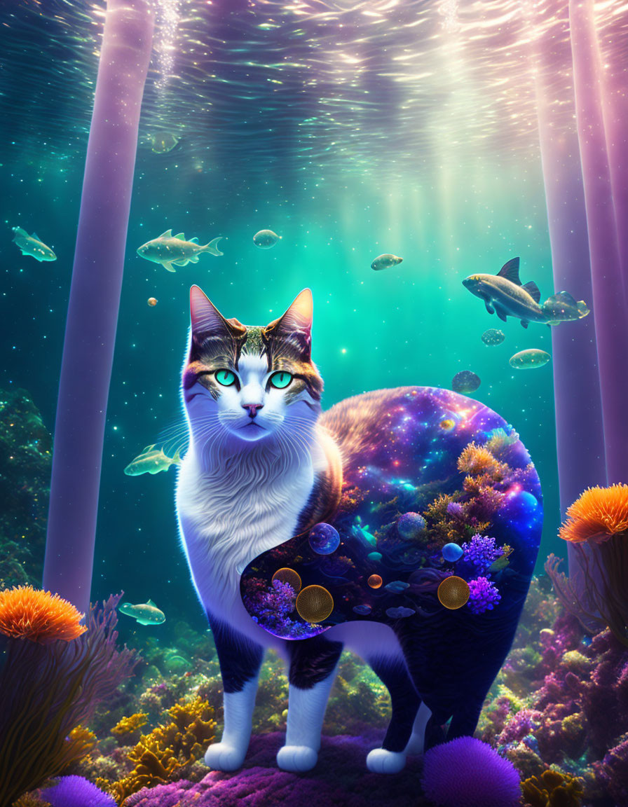 Underwater cat
