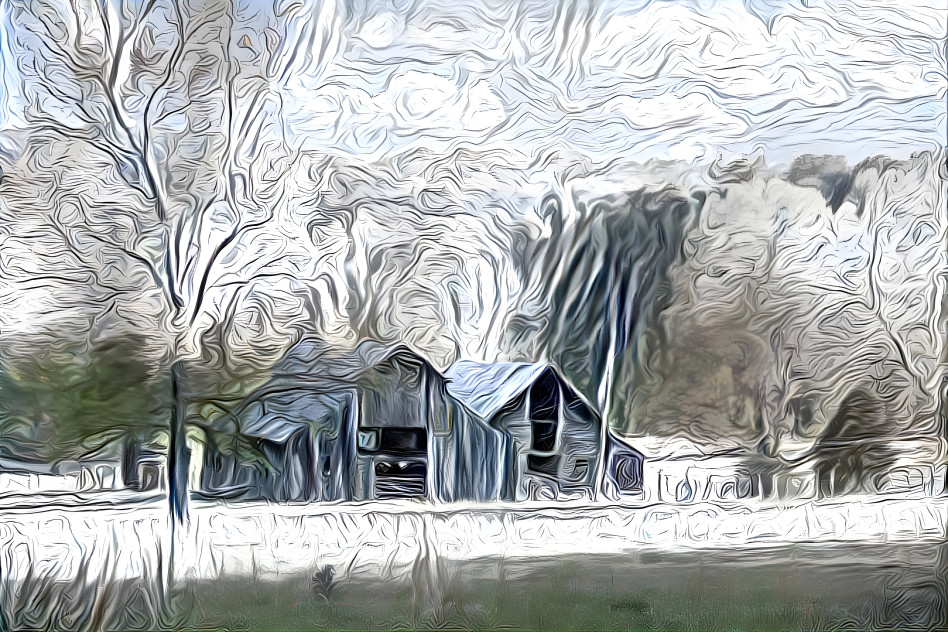 Two Barns Abstract