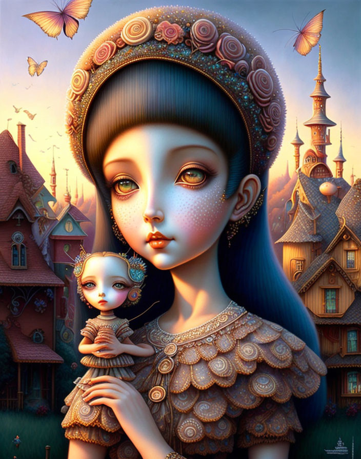 The girl with the doll