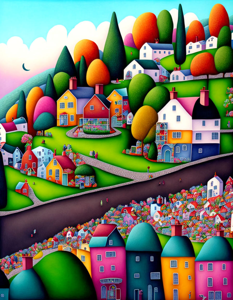 A crowded village 