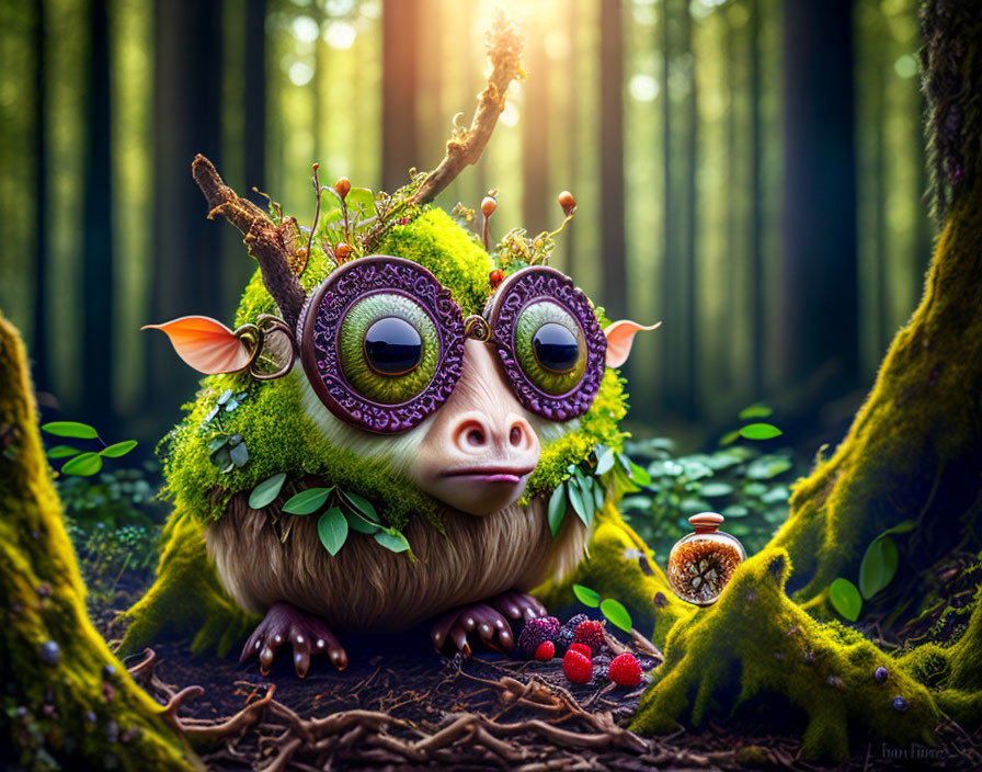 Cute forest troll