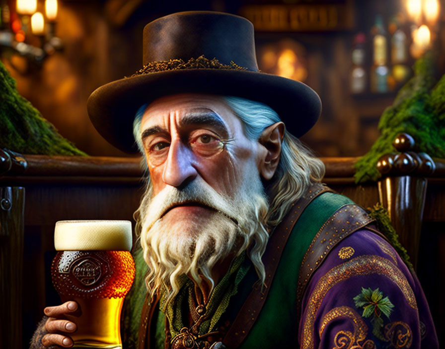 Old man with beer
