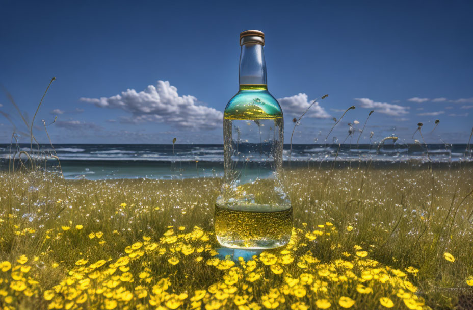 Bottle of the beach