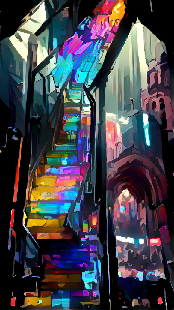 Stained glass stairs