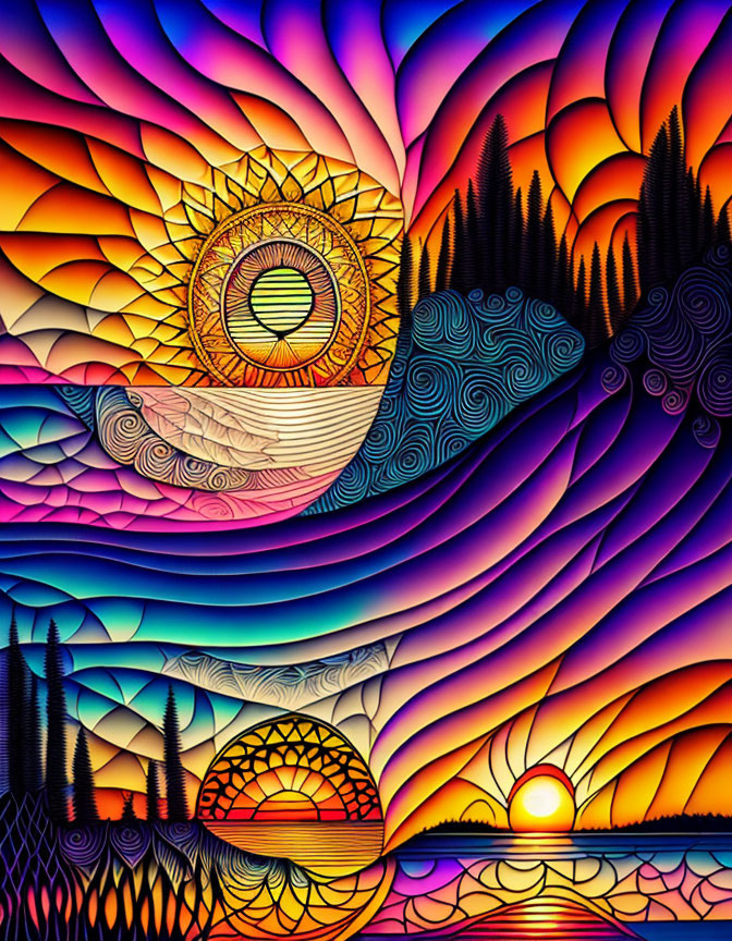 Stained Glass Sunset