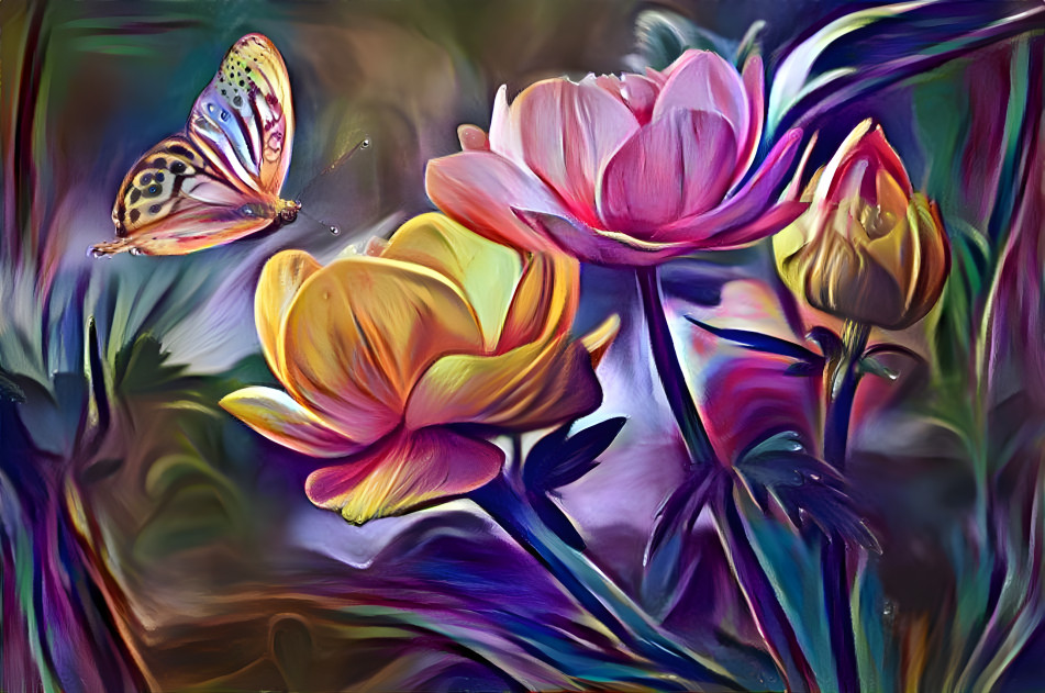 flower and butterfly