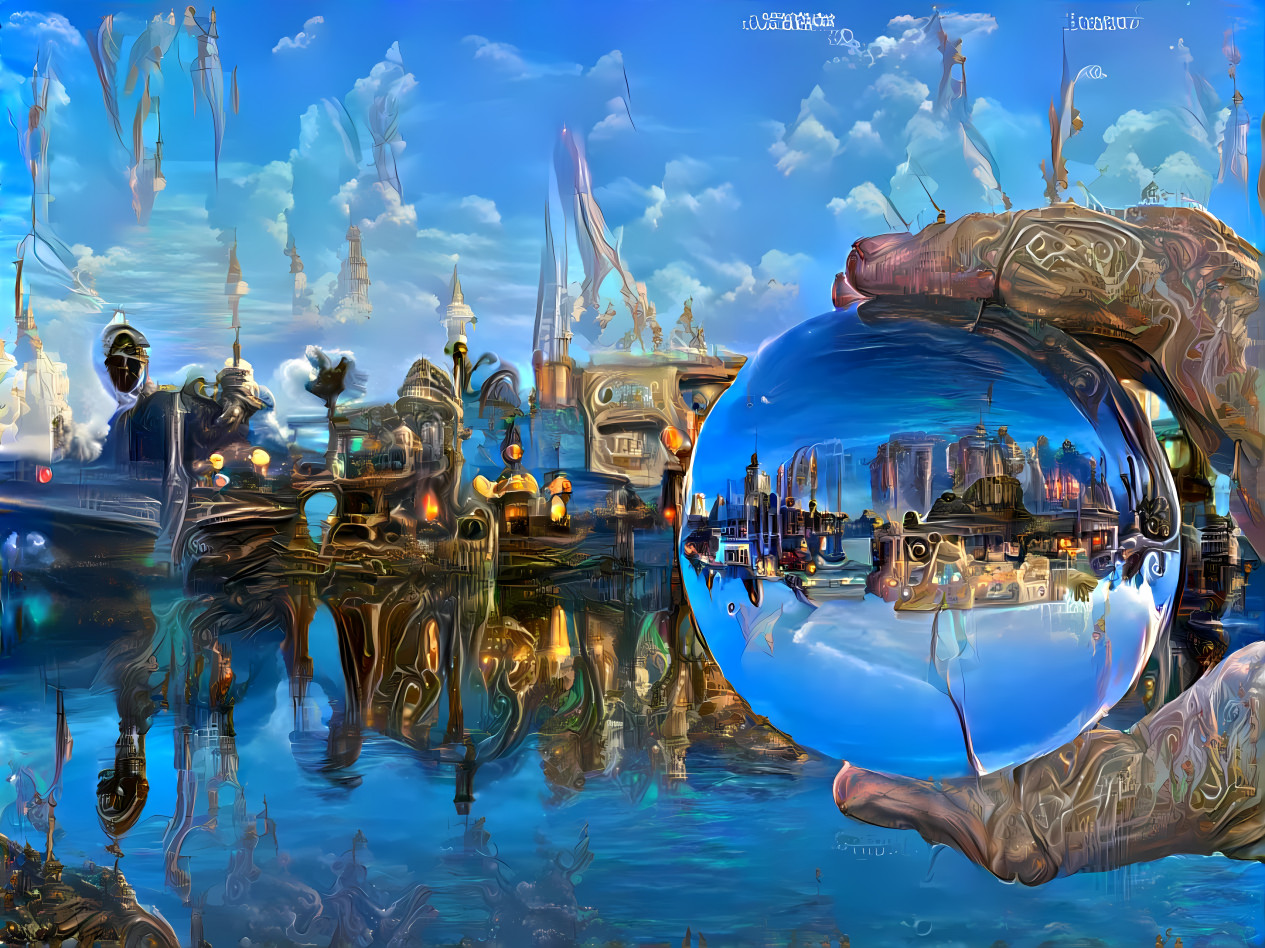 Fantasy City Seen Through Crystal Ball