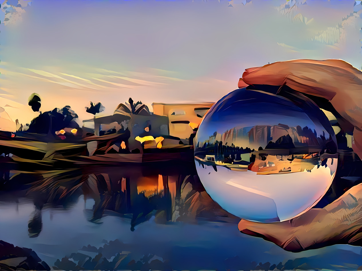 Waterfront City Through Crystal Ball