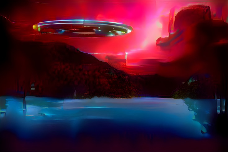 UFO over a lake