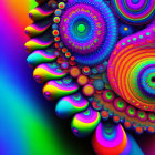 Colorful Fractal Image with Vibrant Patterns in Blue, Red, and Green