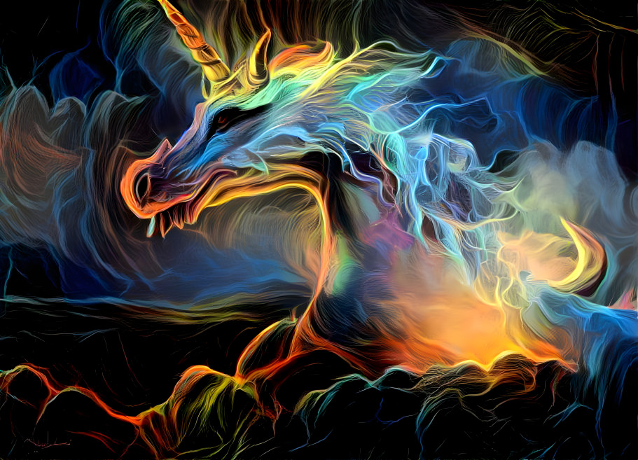 Beautiful unicorn dragon