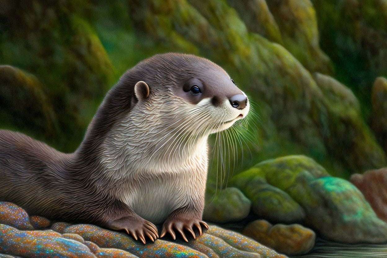 cute otter on the shore