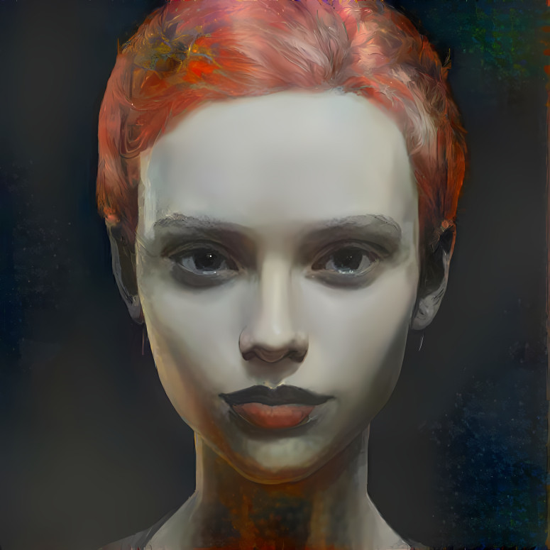 portrait colored woman's face