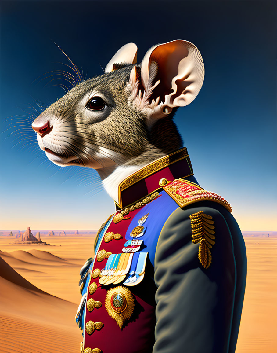 a rat as a general in the desert