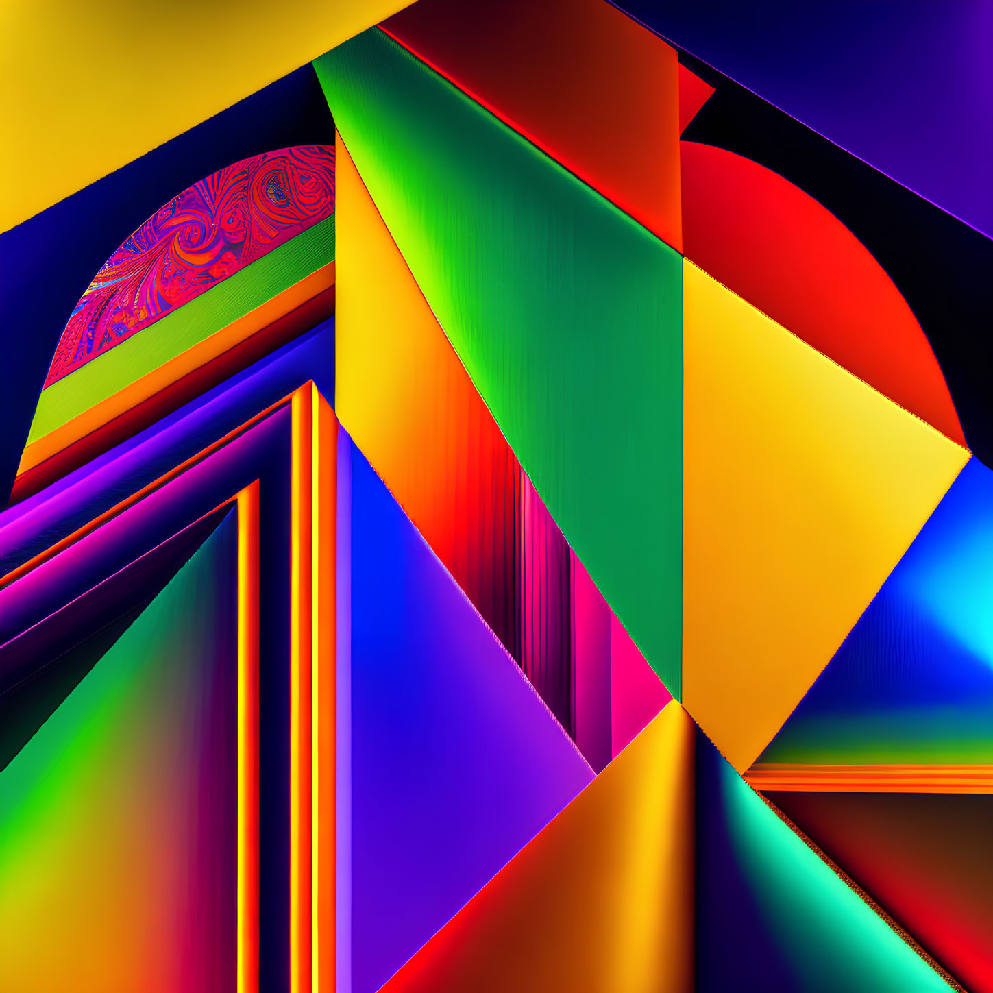 Colorful Geometric Shapes in Abstract Composition