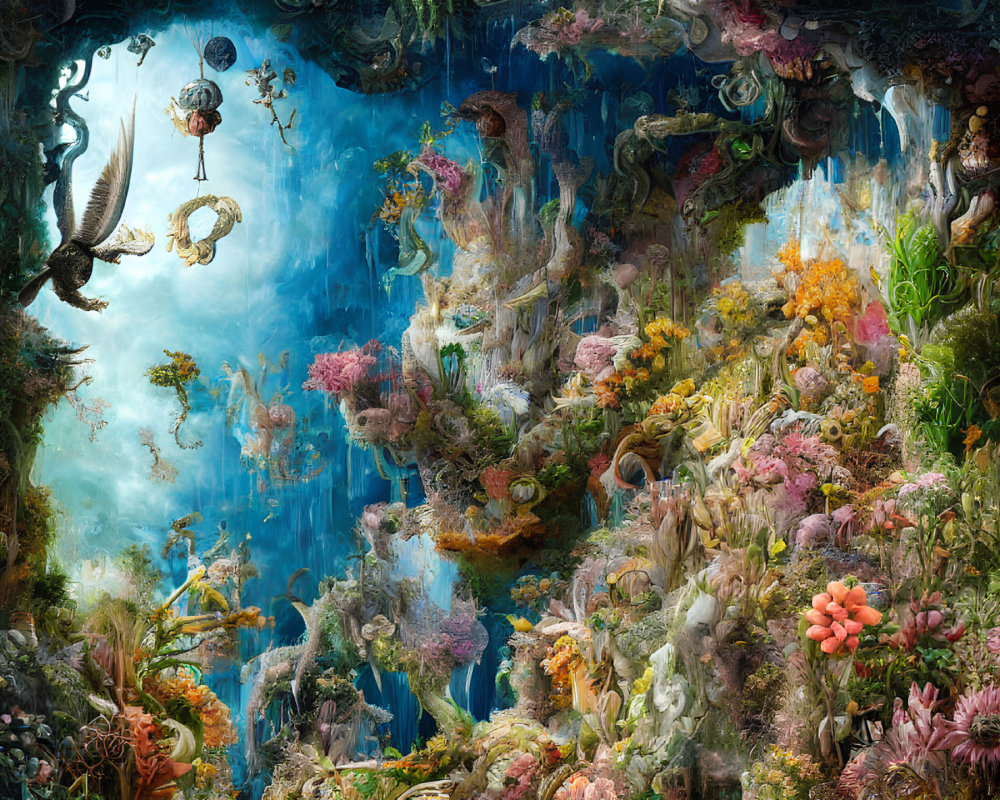 Colorful Coral Reef with Diverse Marine Life and Enchanted Forest Vibe