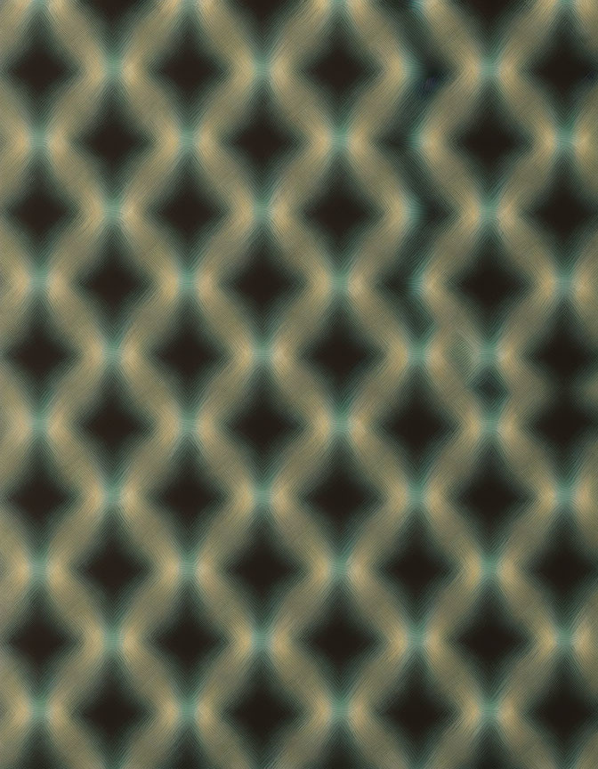 Green and Brown Diamond Motif Pattern with Optical Illusion