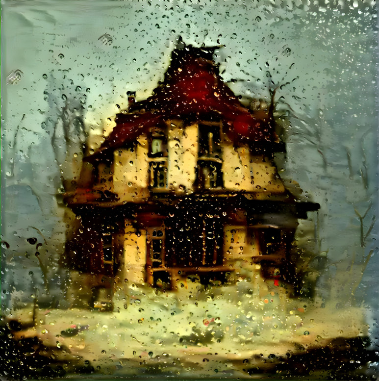 Old house under water