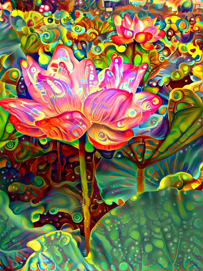 Lotus flower creative painting