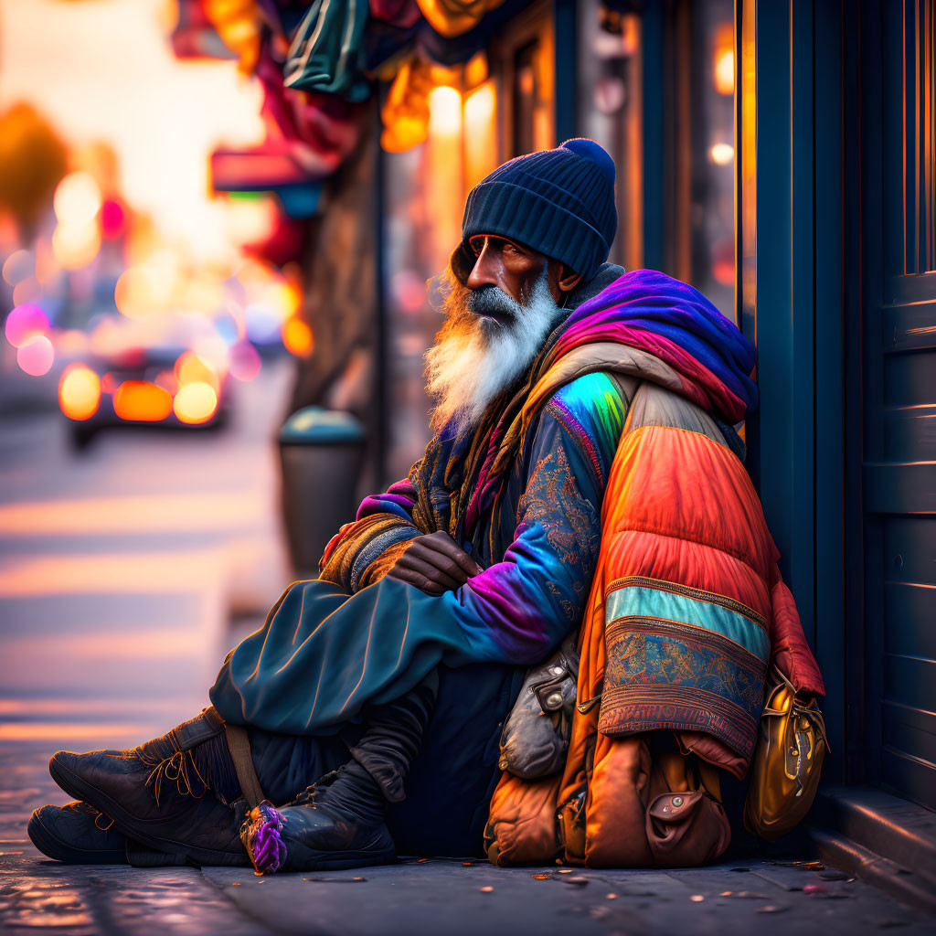 Homeless Man in the City