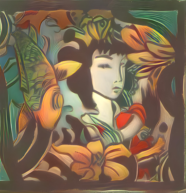 stained glass geisha