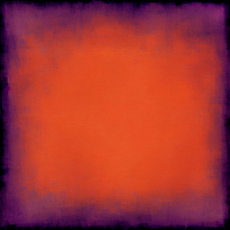 Textured abstract artwork: Vibrant orange center fading into deep purple edges. Vintage, worn appearance.