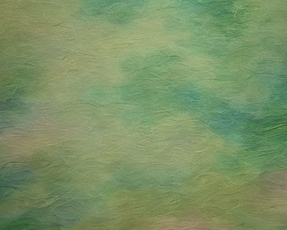 Tranquil Abstract Watercolor Painting in Green and Yellow Hues
