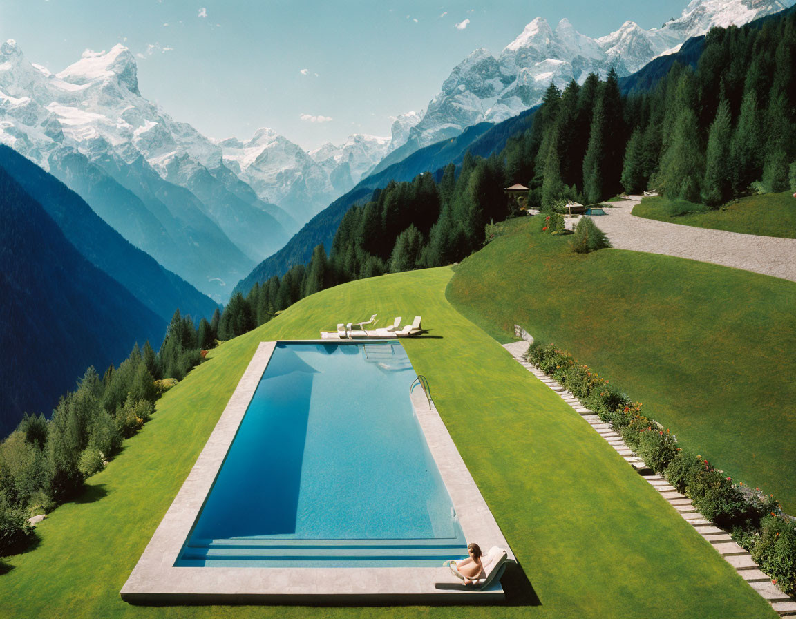 Alpine Swimming Pool with a View