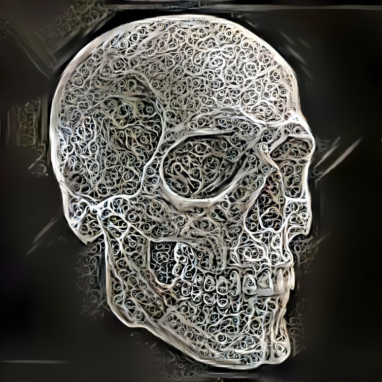 Silver Filigree Skull