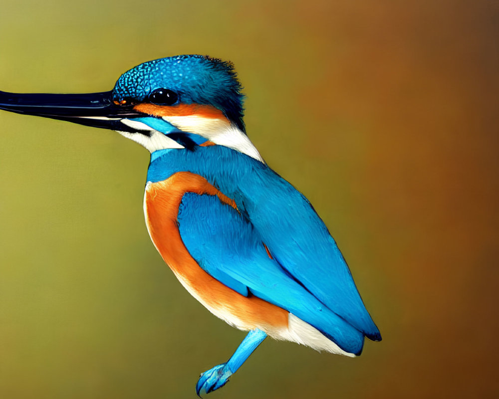 Colorful Kingfisher Painting on Gradient Background