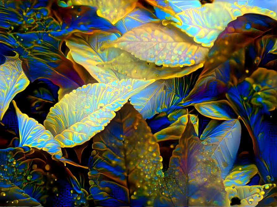 Blue and Gold Leaves