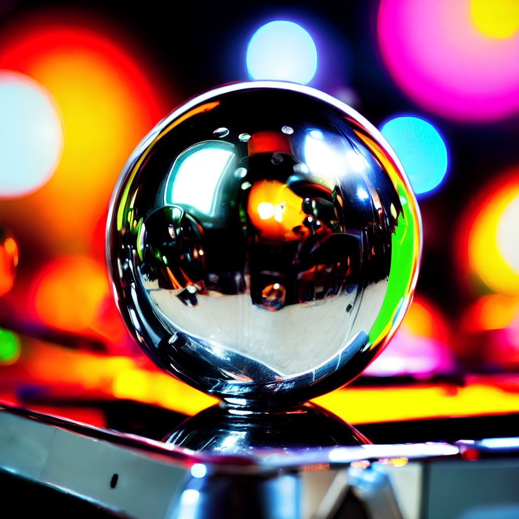 Colorful Bokeh Effect with Glass Sphere on Reflective Surface