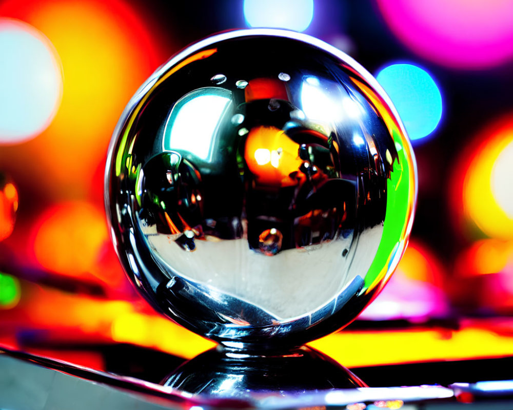 Colorful Bokeh Effect with Glass Sphere on Reflective Surface