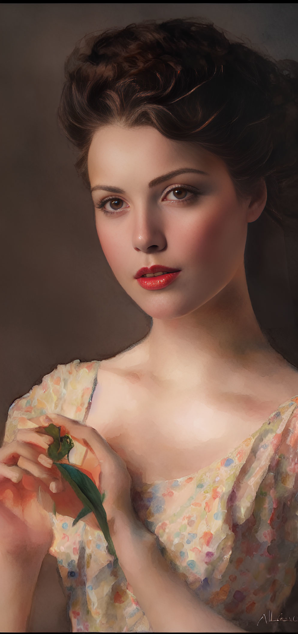 portrait of young woman, Albert Lynch style