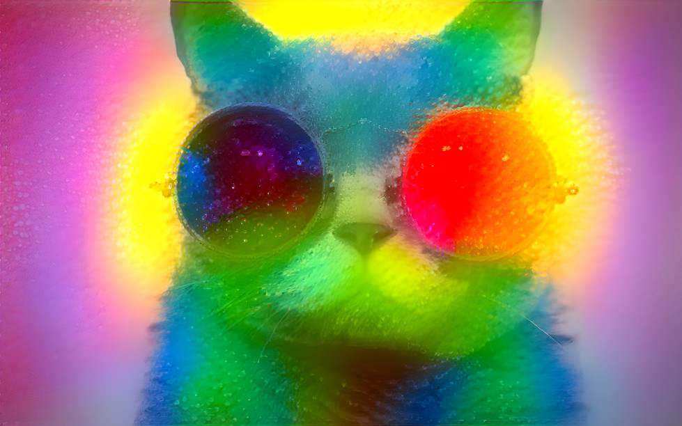 Rainbow Cat in glasses