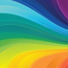 Colorful Abstract Swirls Transitioning in Rainbow Spectrum