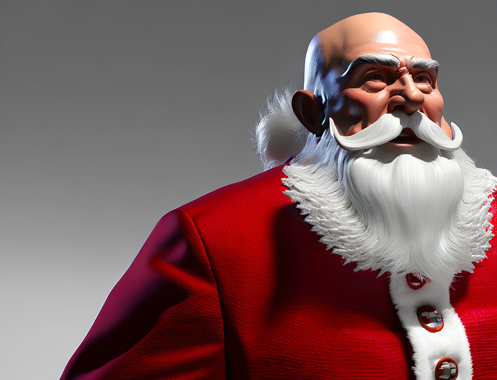 Elderly character with white beard in red outfit - 3D-rendered image