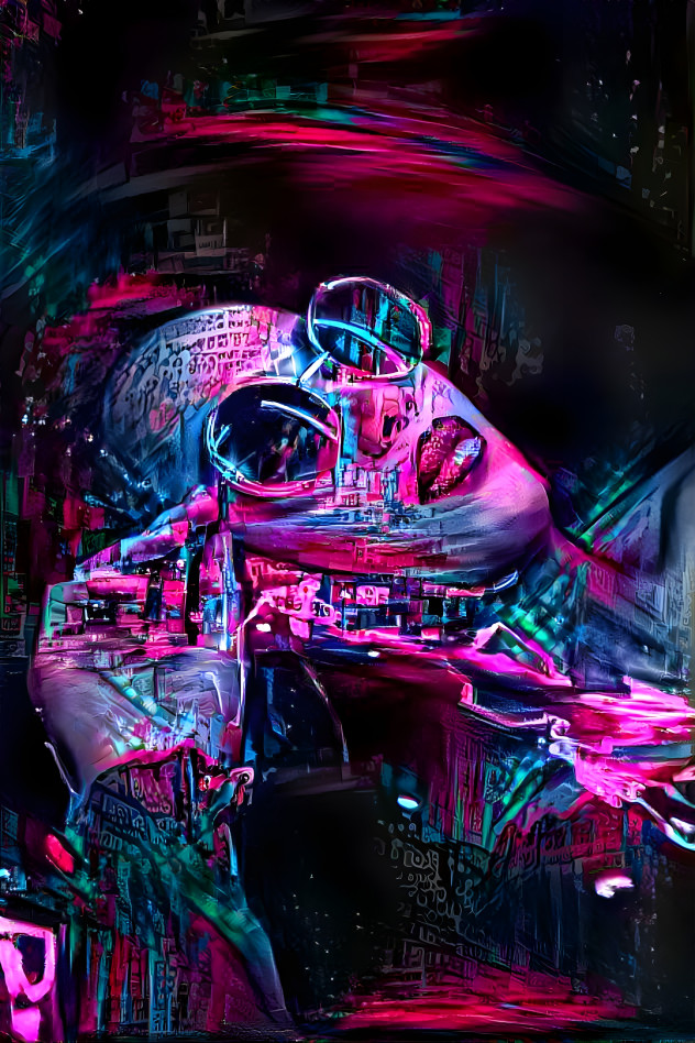 Neon girl with shades