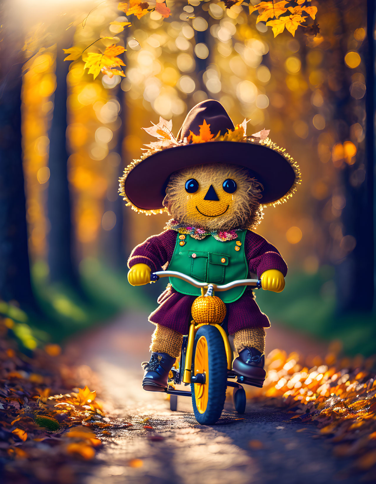Cute little happy scarecrow
