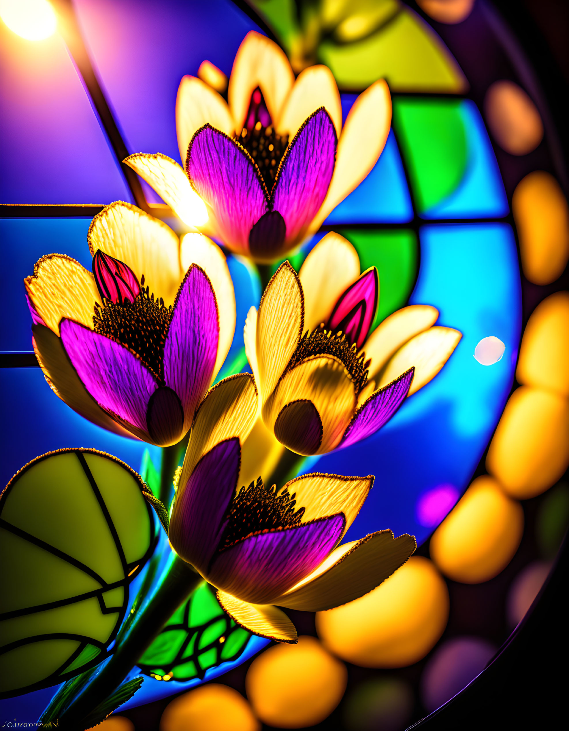 Stained glass flowers