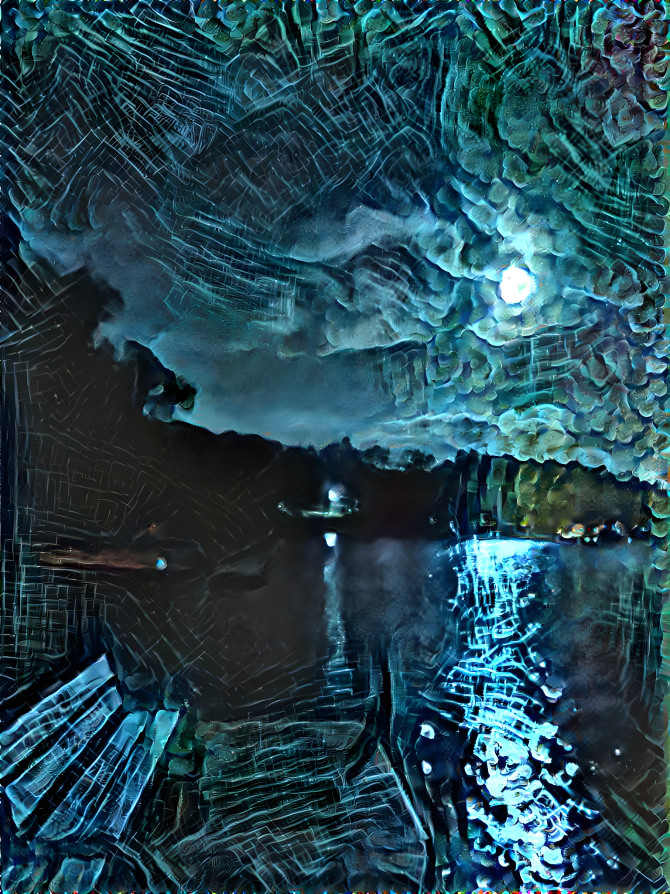Moonlit lake