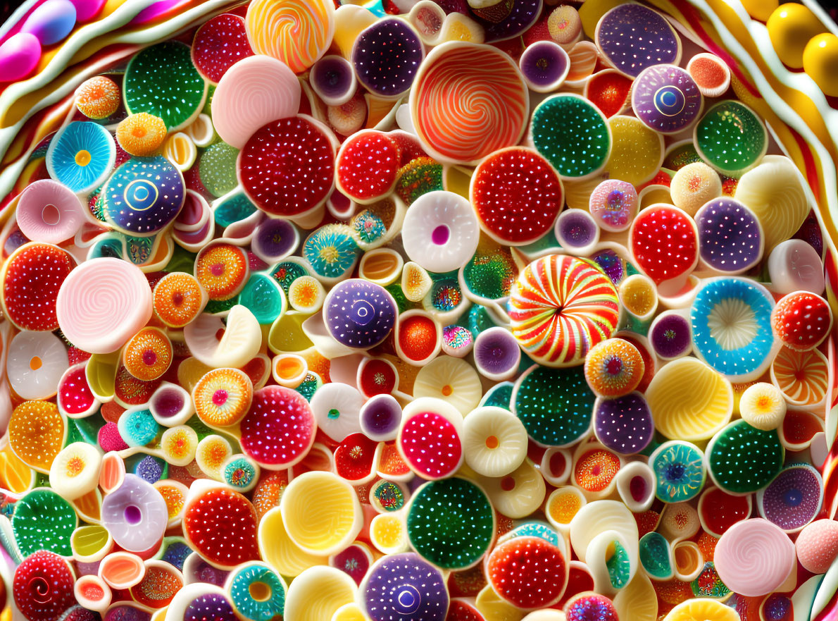 Colorful Patterned Spheres Form Abstract Mosaic