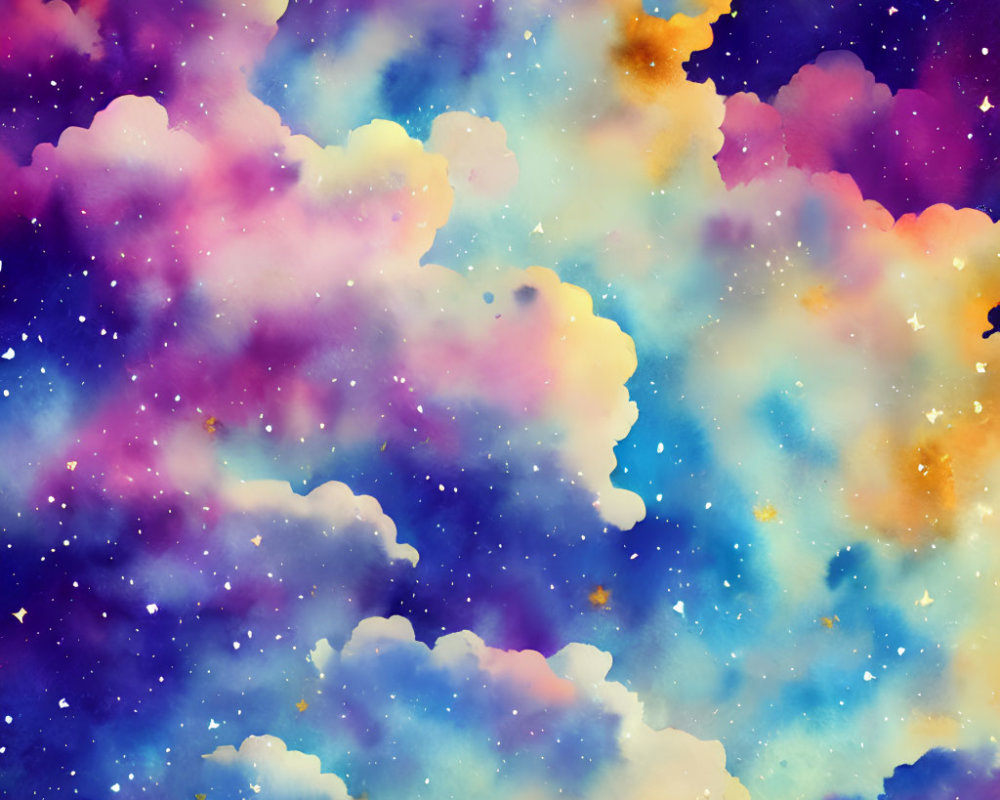 Colorful Cosmic Background with Pink, Blue, and Purple Nebula Pattern