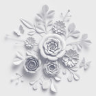 Computer-generated light pink flower bouquet on soft white background