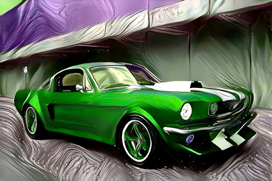 Warped Green Mustang 
