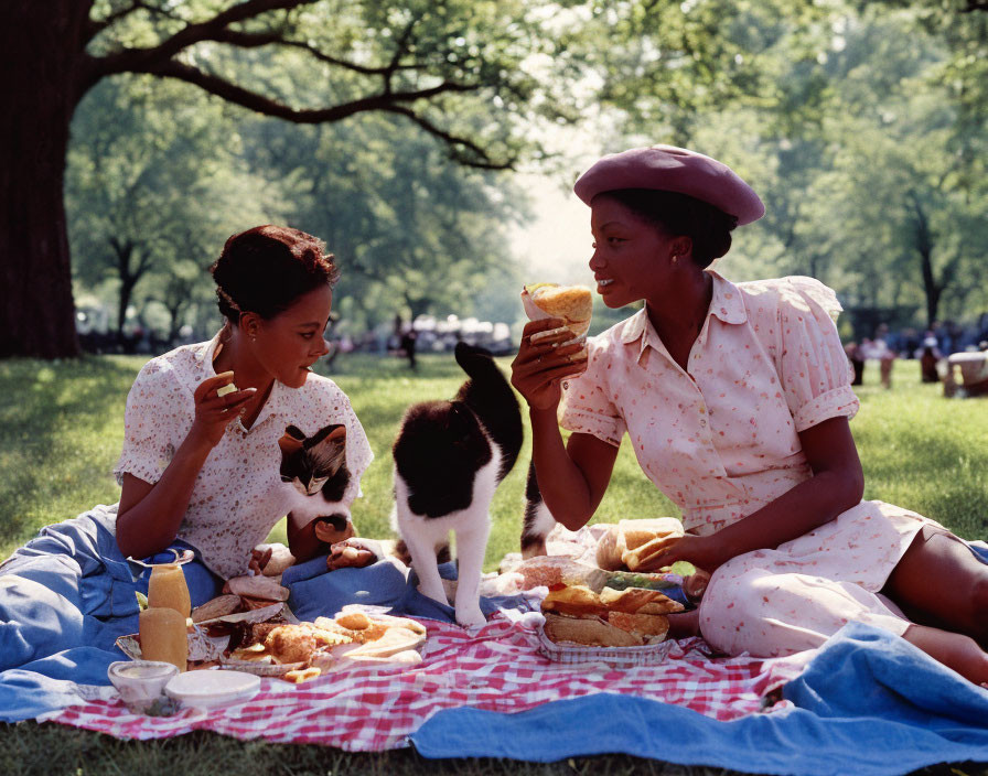 Cats having a picnic 