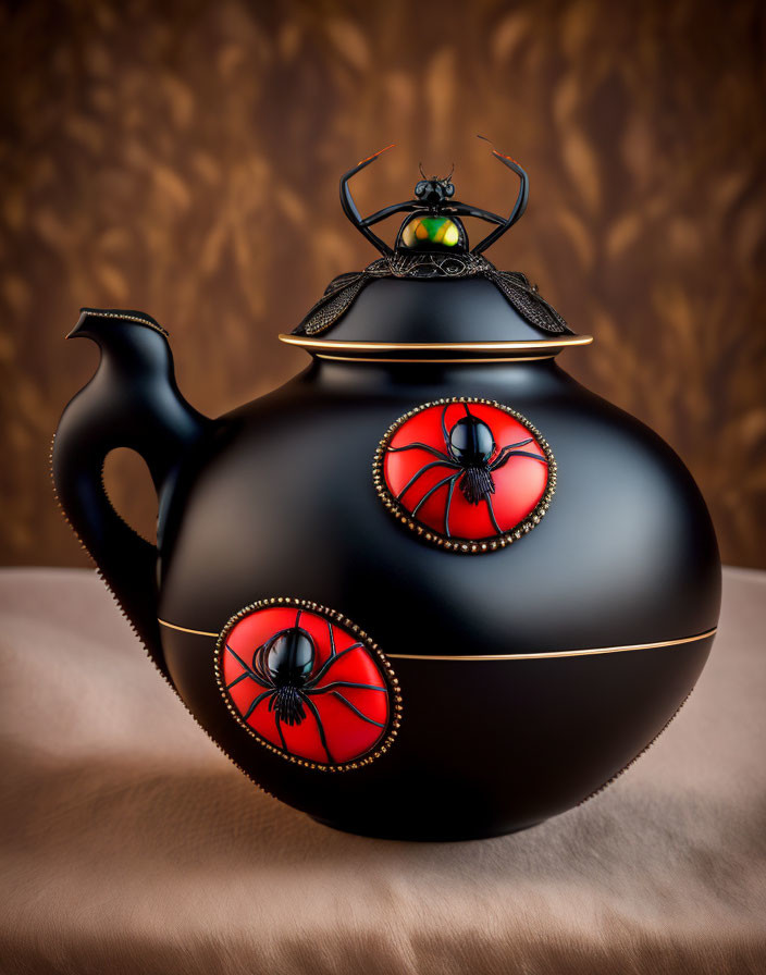 black widow spider teapot