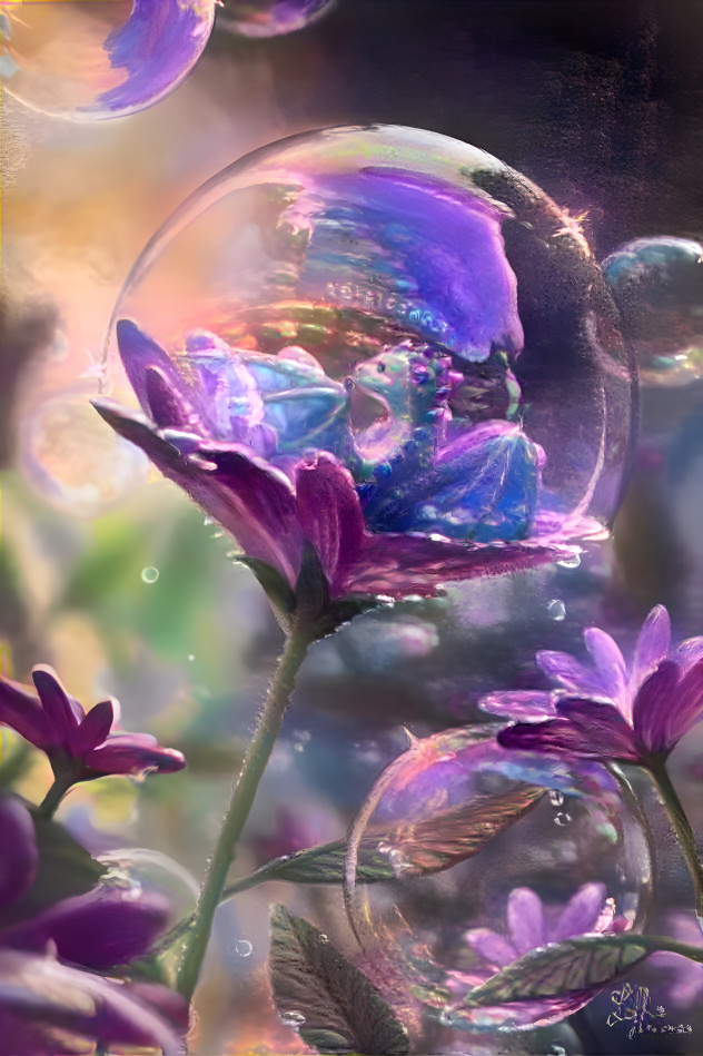Baby Dragon in a Bubble 
