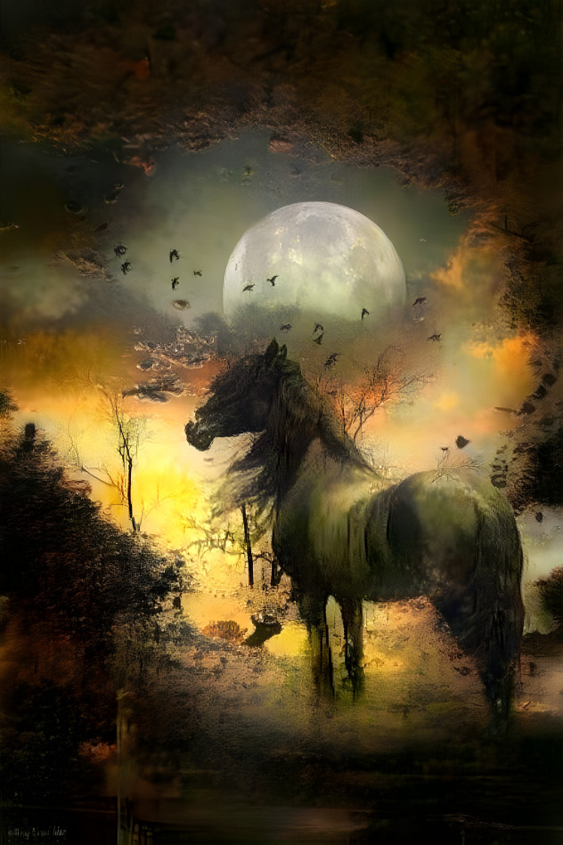 Horse in Moonlight 